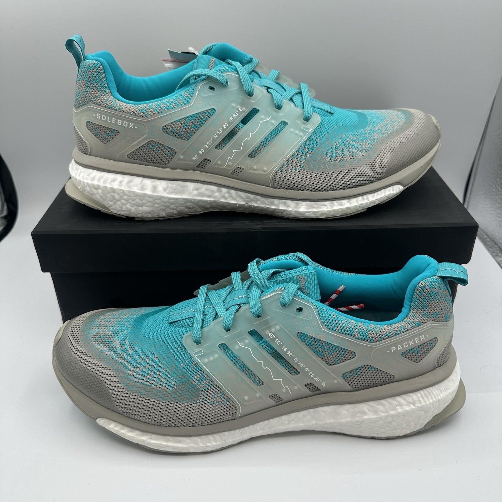 Adidas Packer X Solebox Energy Boost Shoes Mens Sz 8.5 Silfra Rift Pack Sneakers